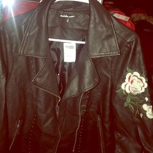BRAND NEW!!Charlotte Russe Leather Floral Jacket💕